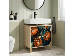 Armoire de salle de bain, meuble de rangement lochem sonoma 60x40x60 cm
