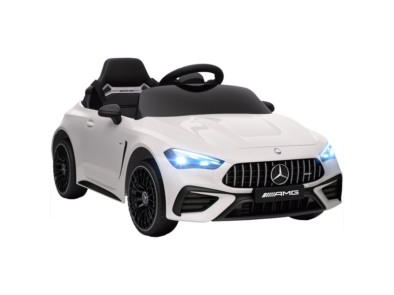 Voiture électrique pour enfants, design mercedes, moteur 12 v, télécommande, lumières led, musique, pour les enfants de 3 à 6 ans, blanche - Conforama A