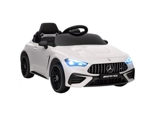 Voiture électrique pour enfants, design mercedes, moteur 12 v, télécommande, lumières led, musique, pour les enfants de 3 à 6 ans, blanche