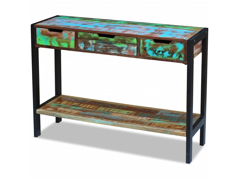  Buffet - bahut - meuble de rangement 3 tiroirs bois de récupération massif  - Conforama C