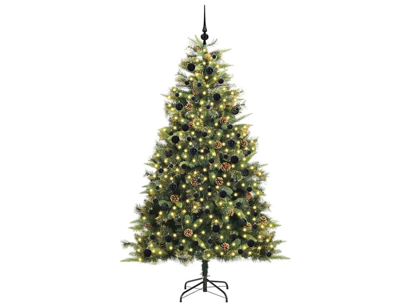  Sapin de noël - arbre de noël artificiel avec branches pliables et cônes 240 cm  - Conforama C