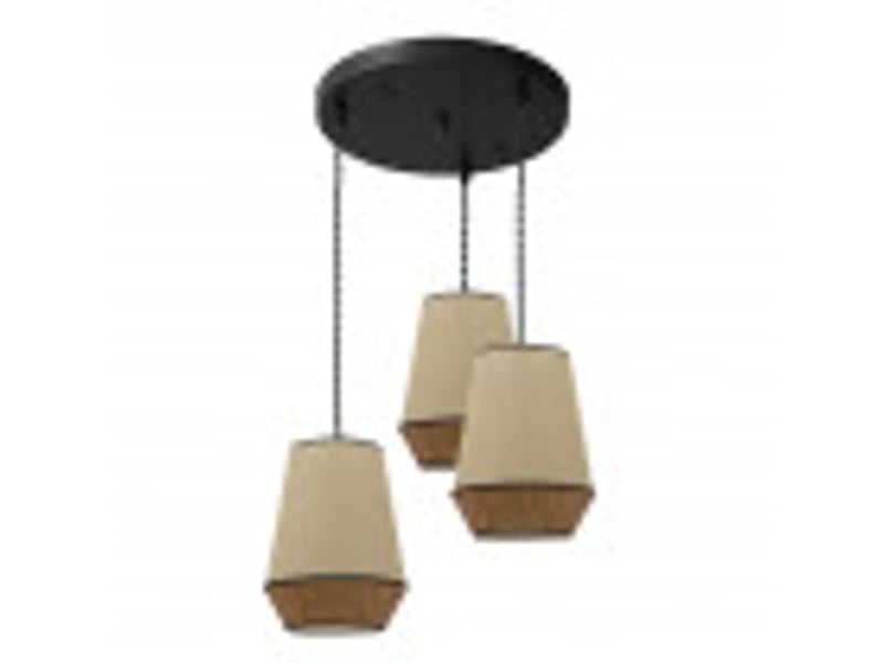  Plafonnier suspendu fabrilamp campana jutemarron 3 x e27 hauteur réglable 38-120 cm 36x36 cm 173983002 - Conforama B