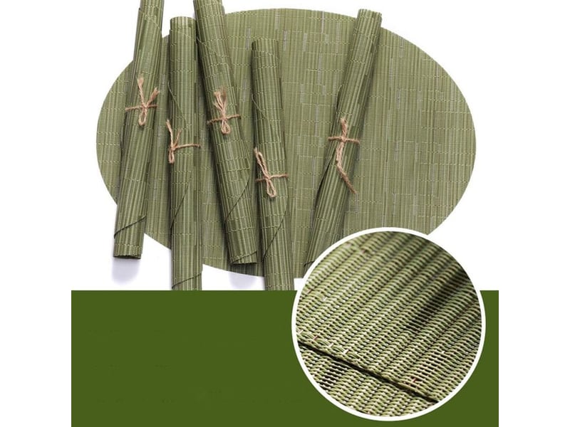  Lot de 6 sets de table ovales en vinyle lavable antidérapant résistant à l'usure et à la chaleur (vert)-fei yu  - Conforama D
