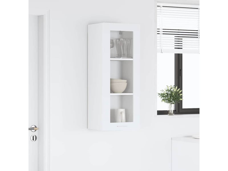 Meuble de rangement cuisine, armoire suspendue blanc 40x31x100cm bois d'ingénierie  - Conforama D