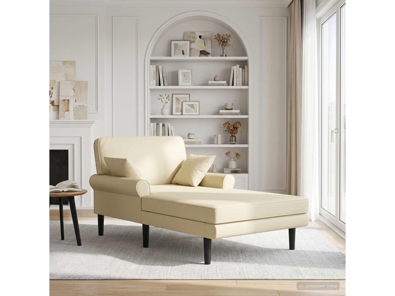  Vidaxl chaise longue crème simili cuir  - Conforama B