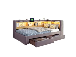Lit gigogne 90x200 cm DESVIAE coloris gris