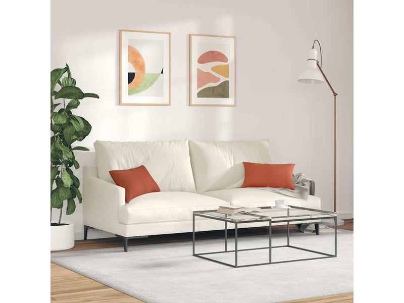 Lot de 2 coussins de canapé, coussins décoratifs rouge orange 50 x 30 cm cf59160 - Conforama D
