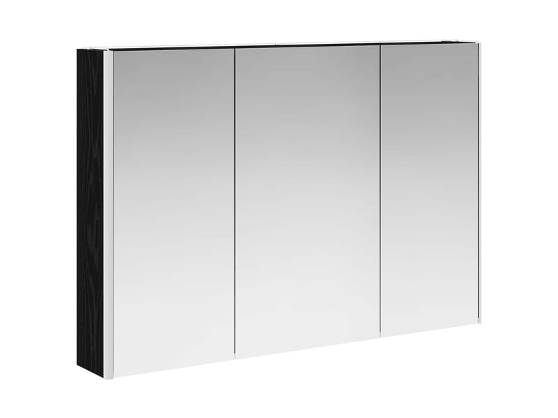 Armoire miroir salle de bain, meuble de rangement chêne noir 103.5x15.5x70 cm - Conforama E