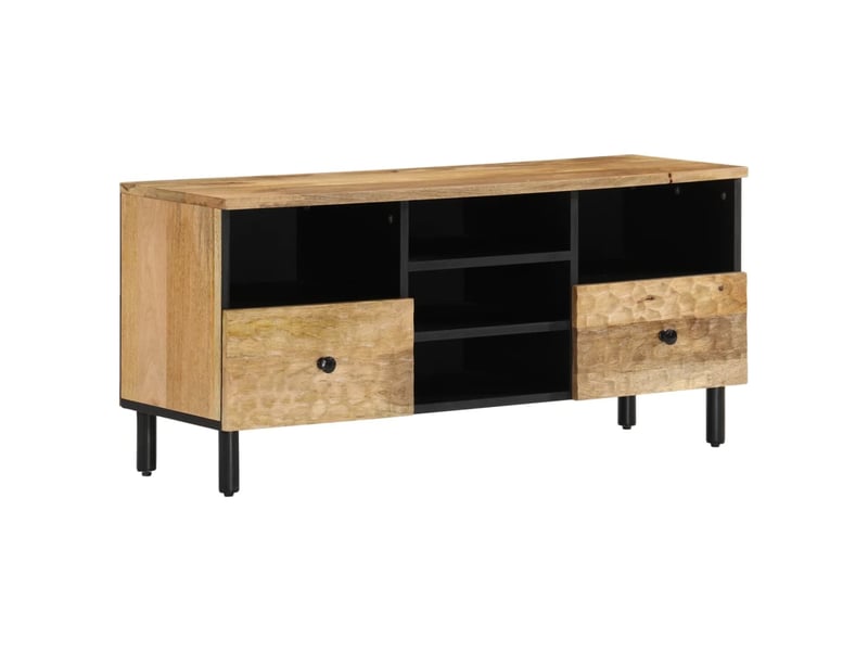 Meuble tv - banc tv - meuble de rangement 100x33x46 cm bois massif de manguier  - Conforama B