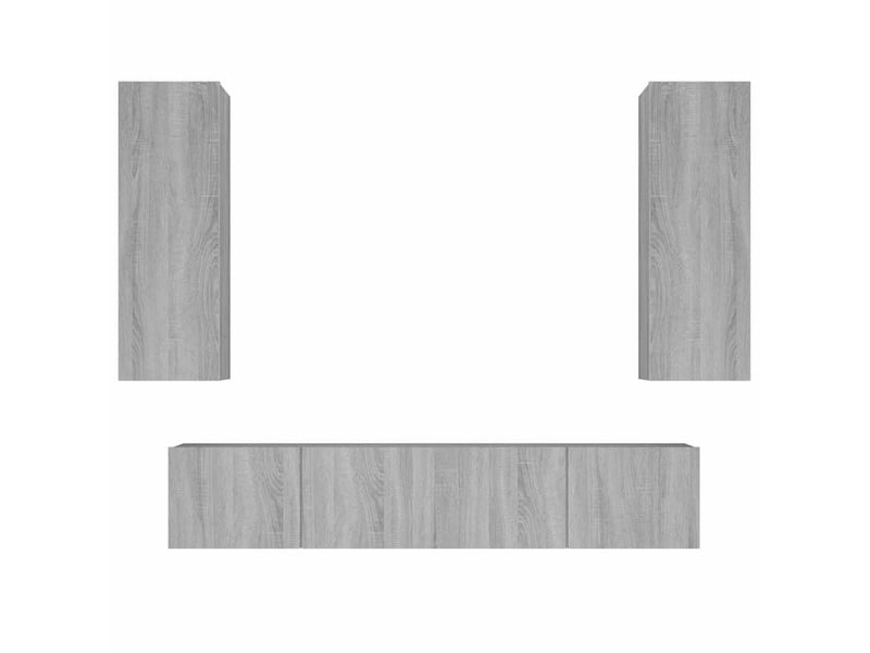  Ensemble de meubles tv 4 pcs sonoma gris bois d'ingénierie shl52548  - Conforama A