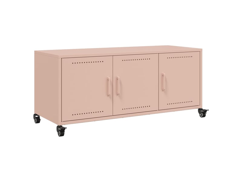  Meuble tv - banc tv - meuble de rangement rose 100,5x39x43,5 cm acier  - Conforama A