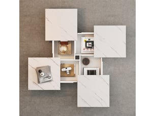Table basse carré(e) coloris blanc <strong></strong> <strong></strong> - 90 cmx90 cm