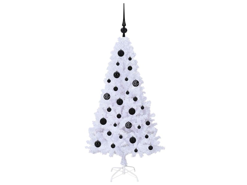  Sapin de noël artificiel, arbre de noël blanc 120 cm pvc et acier shl1280  - Conforama D