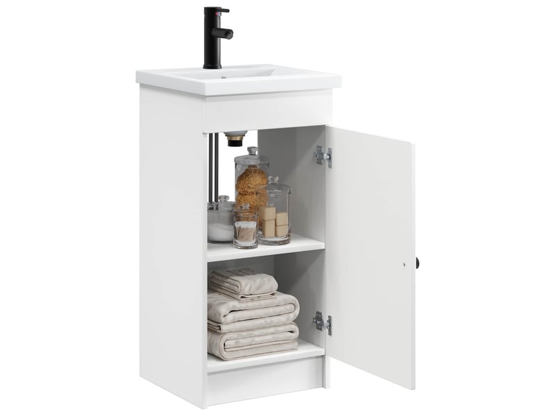  Meuble de salle de bain avec évier blanc 42x40x84.5 cm shl9997  - Conforama C