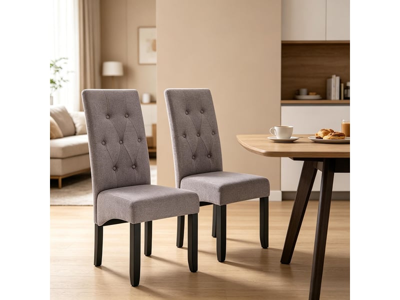 Chaises élégance lot de 2, salon, cuisine, réception et chambre, dossier haut confortable  - Conforama B