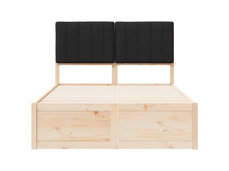  Lit double- lit adulte -  cadre de lit avec tête de lit rembourrée noir 120 x 200 cm  - Conforama D