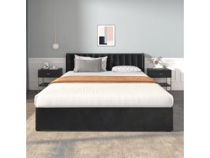 Lit 2 places 180x200 cm   Noir coloris noir