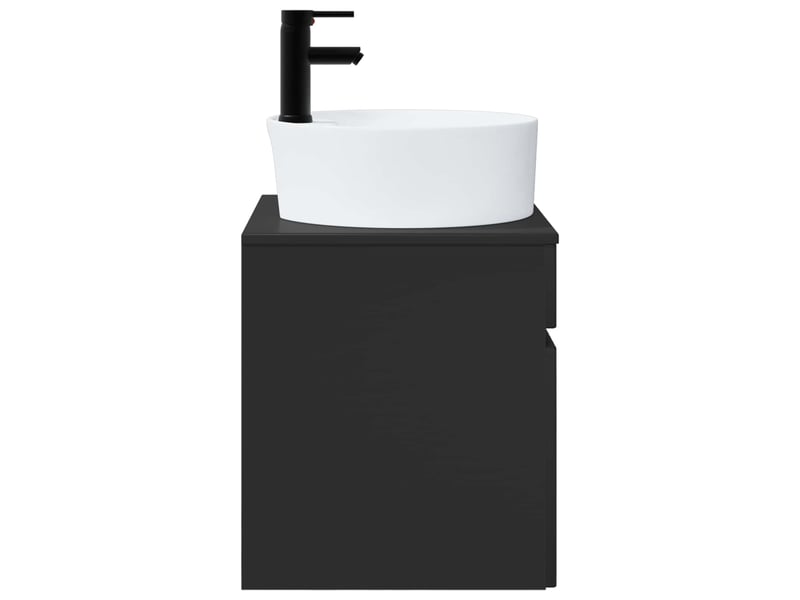  Meuble de lavabo mural, rangement salle de bain noir 49x44.5x65 cm bois d'ingénierie  - Conforama C