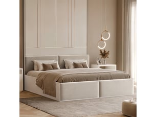Lit coffre 140x200 cm IDOHOME ATHERIS coloris beige