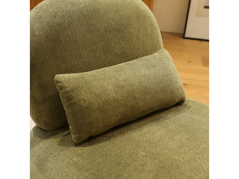  Fauteuil de lecture sans accoudoirs en tissu, pieds en bois massif  - Conforama W