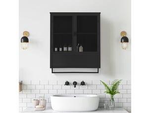 Vitrine coloris noir 2 étagère(s) HAUSS SPOLE  - 60 cmx78 cm