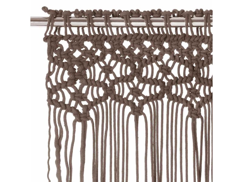  Rideau en macramé, rideau de porte taupe 140x240 cm coton cf43868  - Conforama C