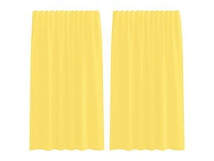 Lot de 2 rideaux en voile, voilages avec passe-tringles jaune cf44468