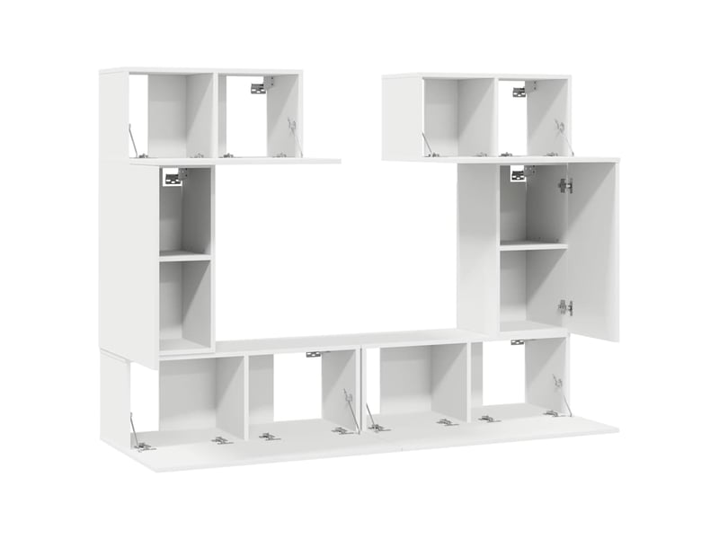  Ensemble de meubles tv - banc tv - meuble de rangement 6 pcs blanc bois d'ingénierie  - Conforama D