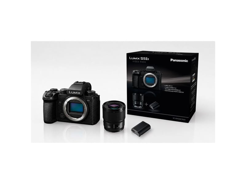  Appareil hybride lumix s5iix kit noir + objectif 50mm f1.8 l-mount + batterie 1-23379704 - Conforama A