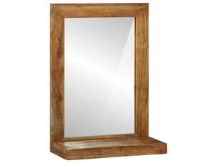 Miroir de salle de bain, miroir de toilette avec miroir marron bois d'acacia massif cf62530