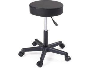 Tabouret Bas à Roulettes Pivotantes 360° - Siège En Cuir PU, Mousse Mémoire, 34x29 Cm, Beige, Pour Maison/bureau