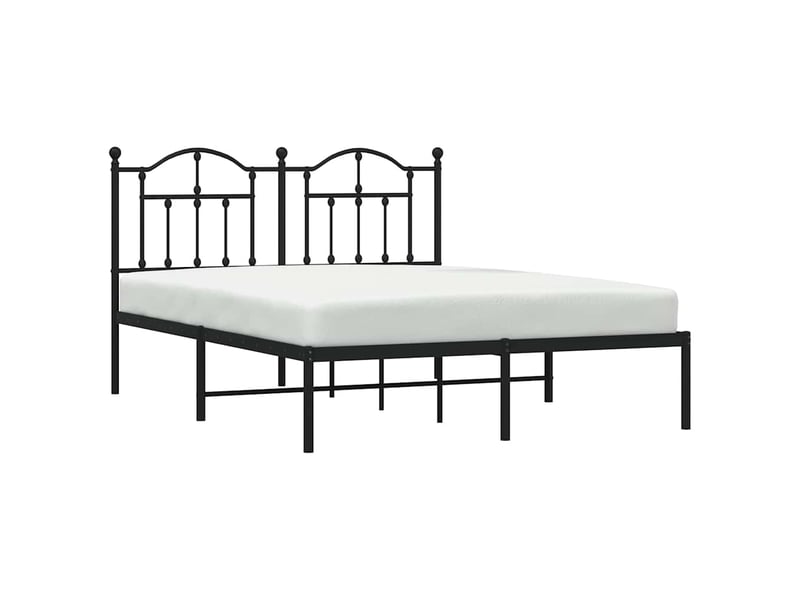  Lit double- lit adulte -  cadre de lit métal sans matelas avec tête de lit noir 135x190cm  - Conforama D
