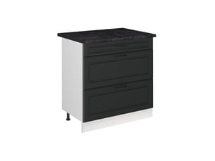 Vicco meuble cuisine, anthracite campagneblanc, 80cm avec 3 tiroirs plan de travail anthracite