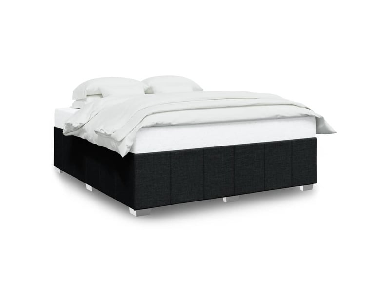  Lit double- lit adulte -  cadre de lit sans matelas noir 200x200 cm tissu  - Conforama A