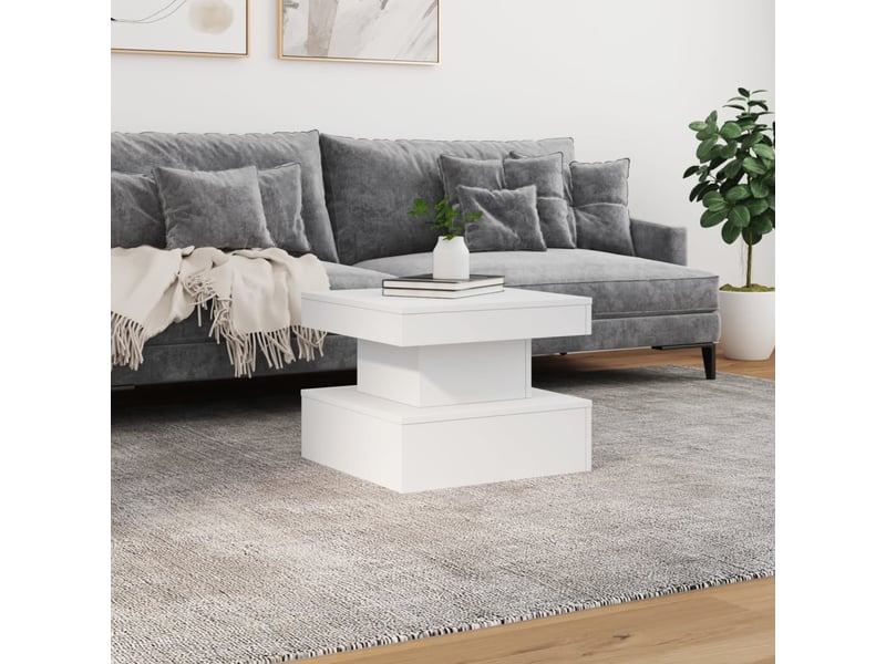 Table basse | table d'appoint salon avec lumières led blanc 50x50x40 cm shl3443  - Conforama D