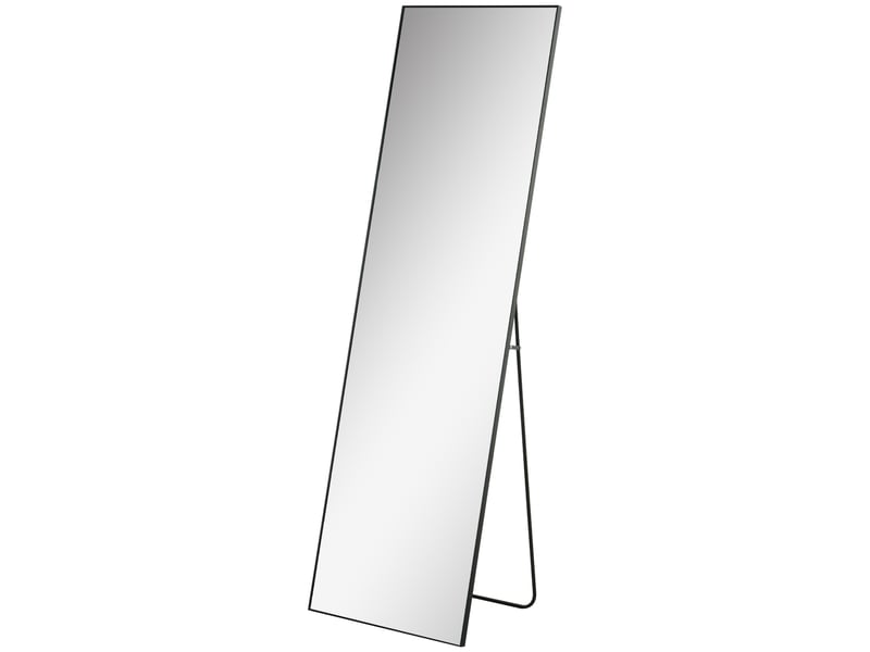  Miroir mural ou sur pied pleine longueur en métal et alliage d'aluminium, 50 x 2 x 161,5 cm, noir  - Conforama B
