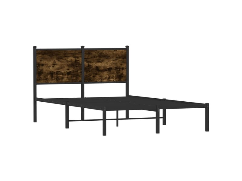  Lit double- lit adulte -  cadre de lit en métal sans matelas chêne fumé 120x190 cm  - Conforama B