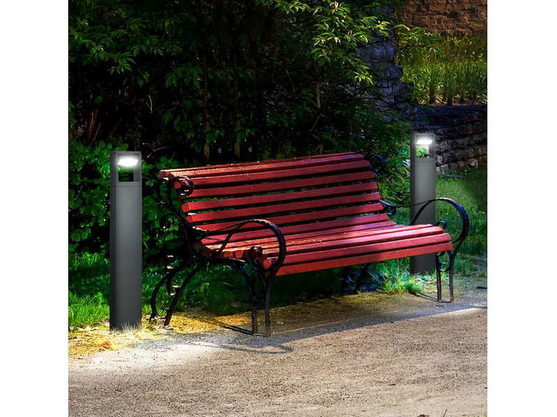  Lampe de jardin 16x5x90 cm led intégrée orientable métal gris foncé  - Conforama B