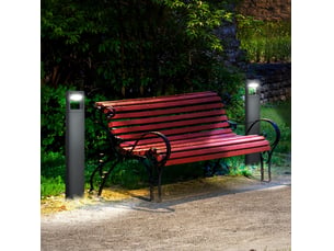 Lampe de jardin 16x5x90 cm led intégrée orientable métal gris foncé