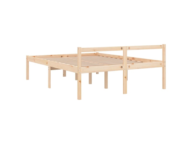 Lit double- lit adulte - lit pour personne âgée sans matelas 160x200 cm bois pin massif - Conforama D
