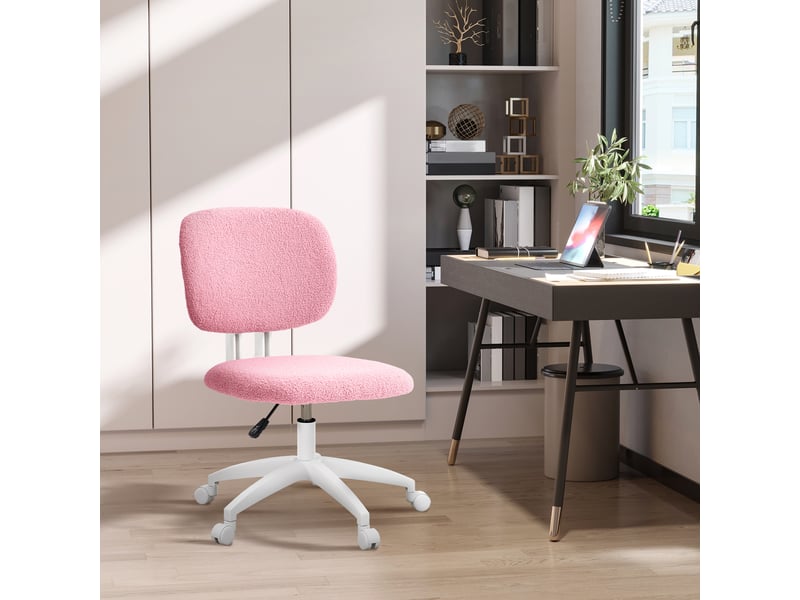  Chaise de bureau pivotante, réglable en hauteur, 48 cm x 53 cm x 80-90 cm, rose  - Conforama C