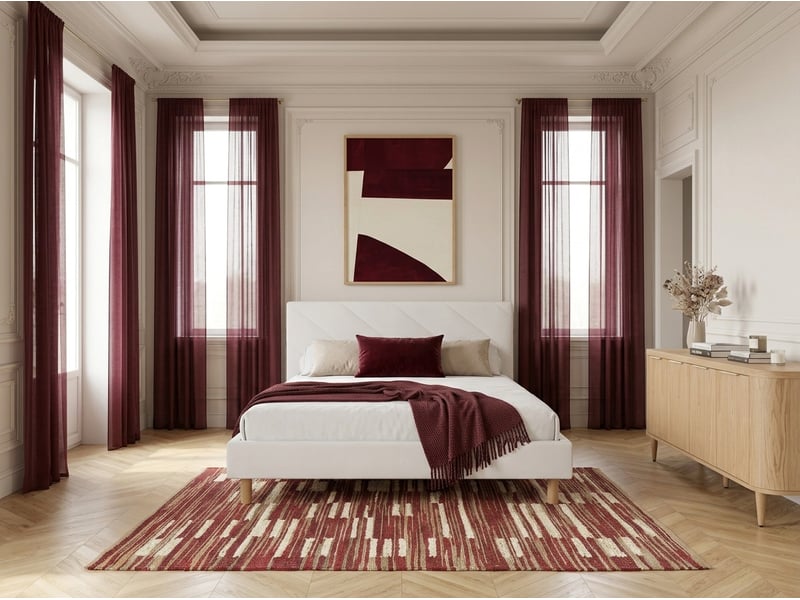  Bobochic lit helena tissu velours lisse avec lattes massives beige 160x200 HELENA - Conforama B
