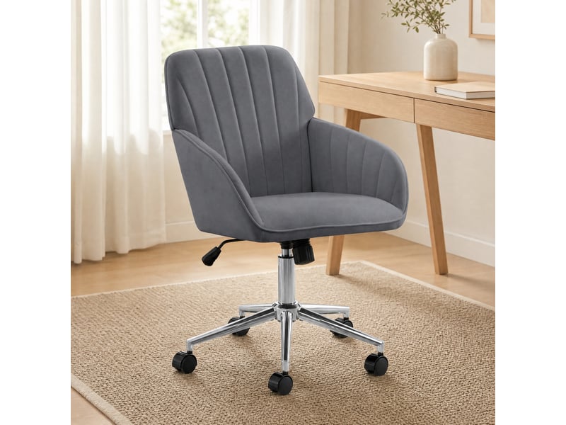  Ty chaise de bureau pivotante réglable en hauteur, ergonomique, dossier confortable, pour travail ou repos  - Conforama D