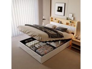 Lit coffre 160x200 cm coloris blanc
