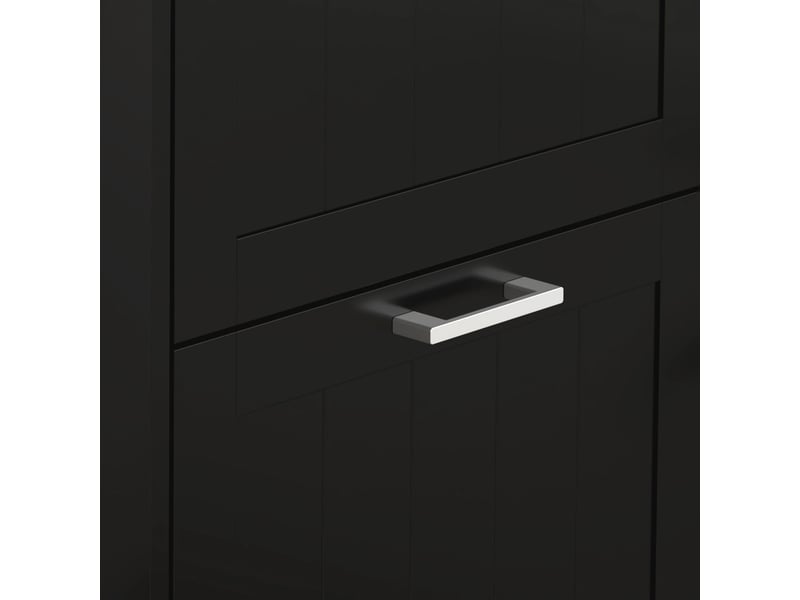  Meuble à chaussures 3 portes abattantes 15 paires en mdf noir 54 x 24 x 117,5 cm  - Conforama E