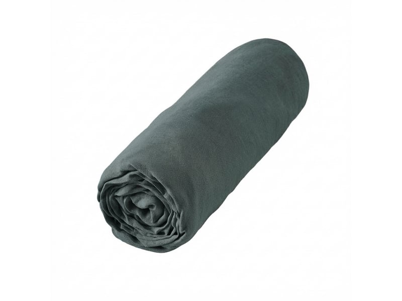  Drap housse 90x190+30 cm lin rosalie ardoise PD24885 - Conforama B