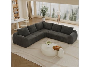 Canapé droit fixe <strong></strong> <strong></strong> 5 places Tissu gris