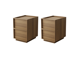 Lot de 2 tables de chevet,38x45x54 cm,2 tiroirs,mdf,finition chêne