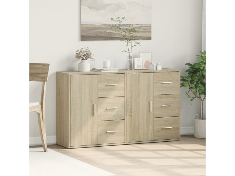  Buffets 2 pcs - bahut - meuble de rangement chêne sonoma 60x31x70 cm bois d'ingénierie  - Conforama C
