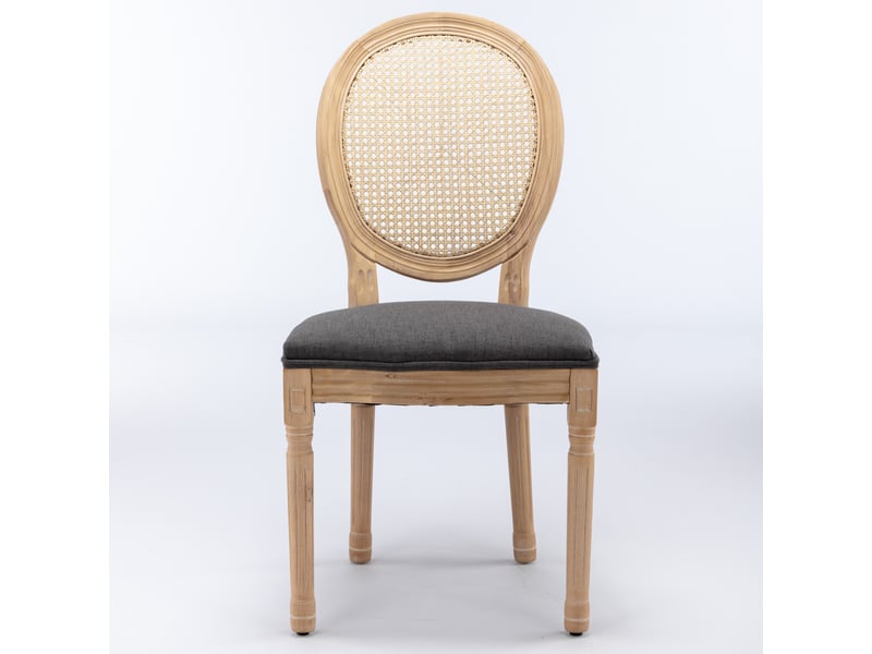  Chaise - lot de 2 - rotintissu - gris - pour salon et séjour 59.5x49x95cm - Conforama B